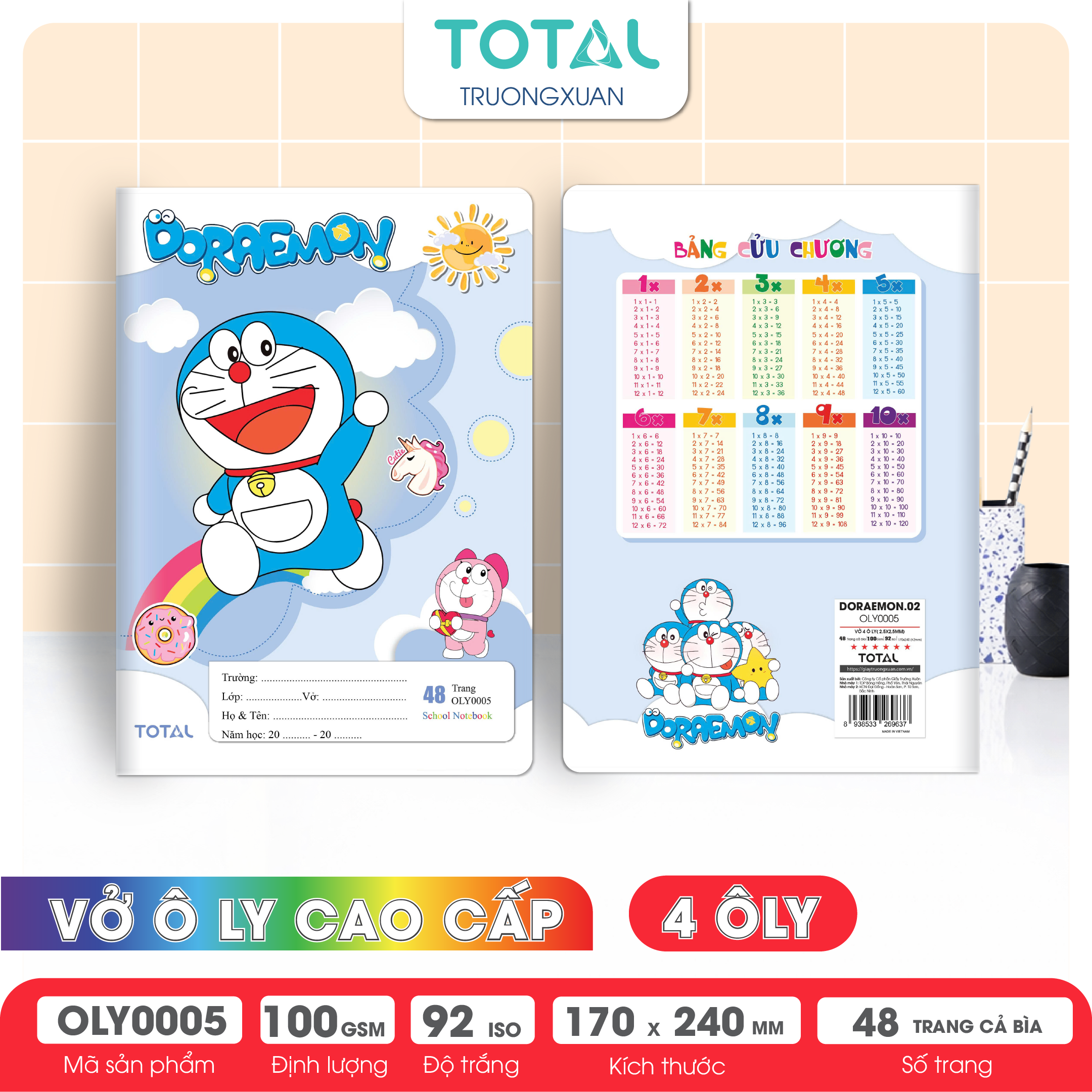 Vở oly Total Doraemon.02 48 trang 4 ôly