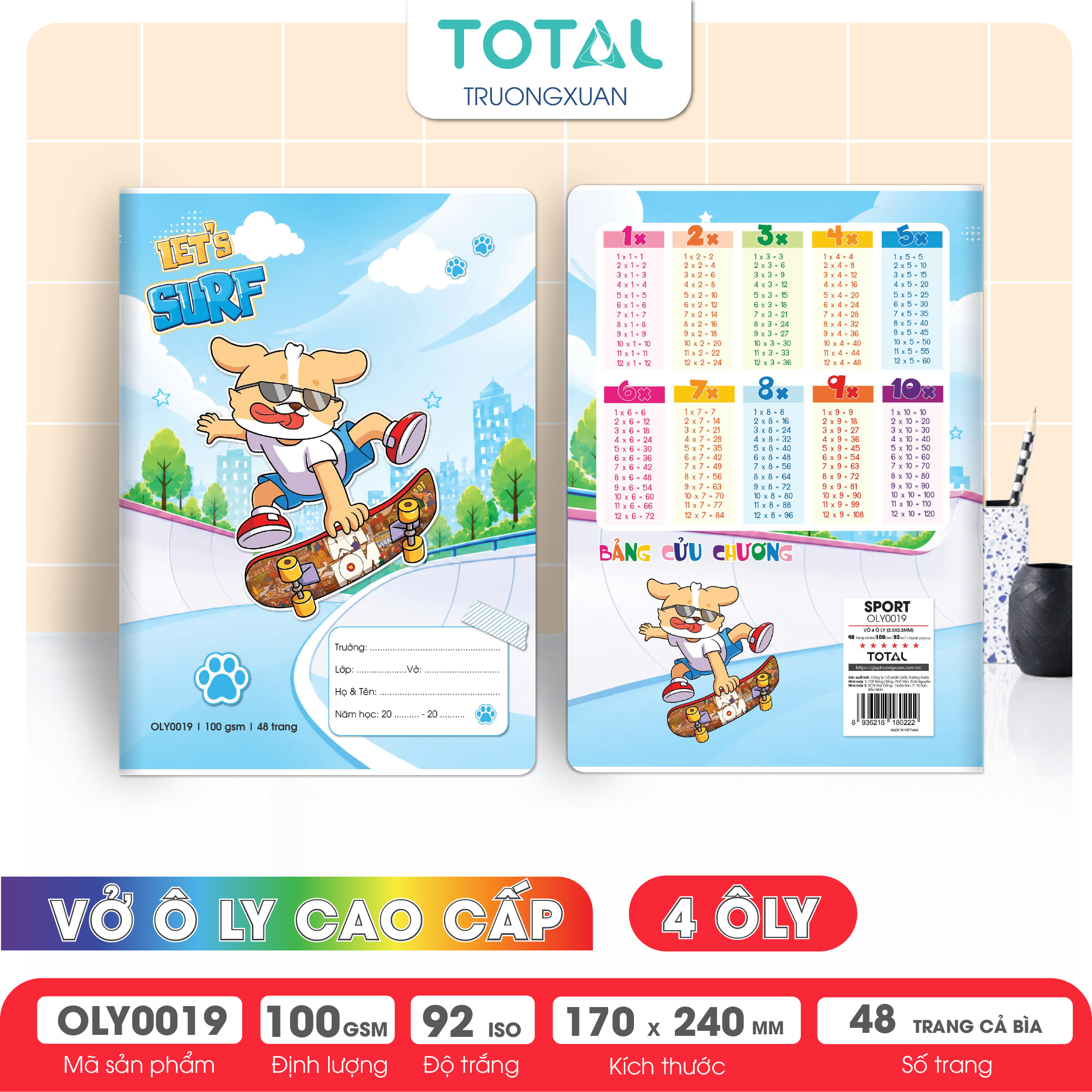 Vở oly Total Sport 48 trang 4 ôly