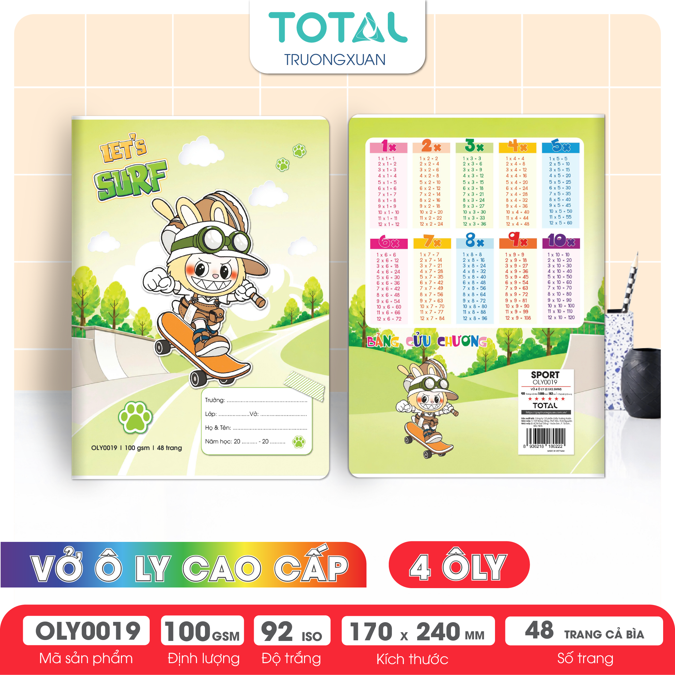 Vở oly Total Sport 48 trang 4 ôly