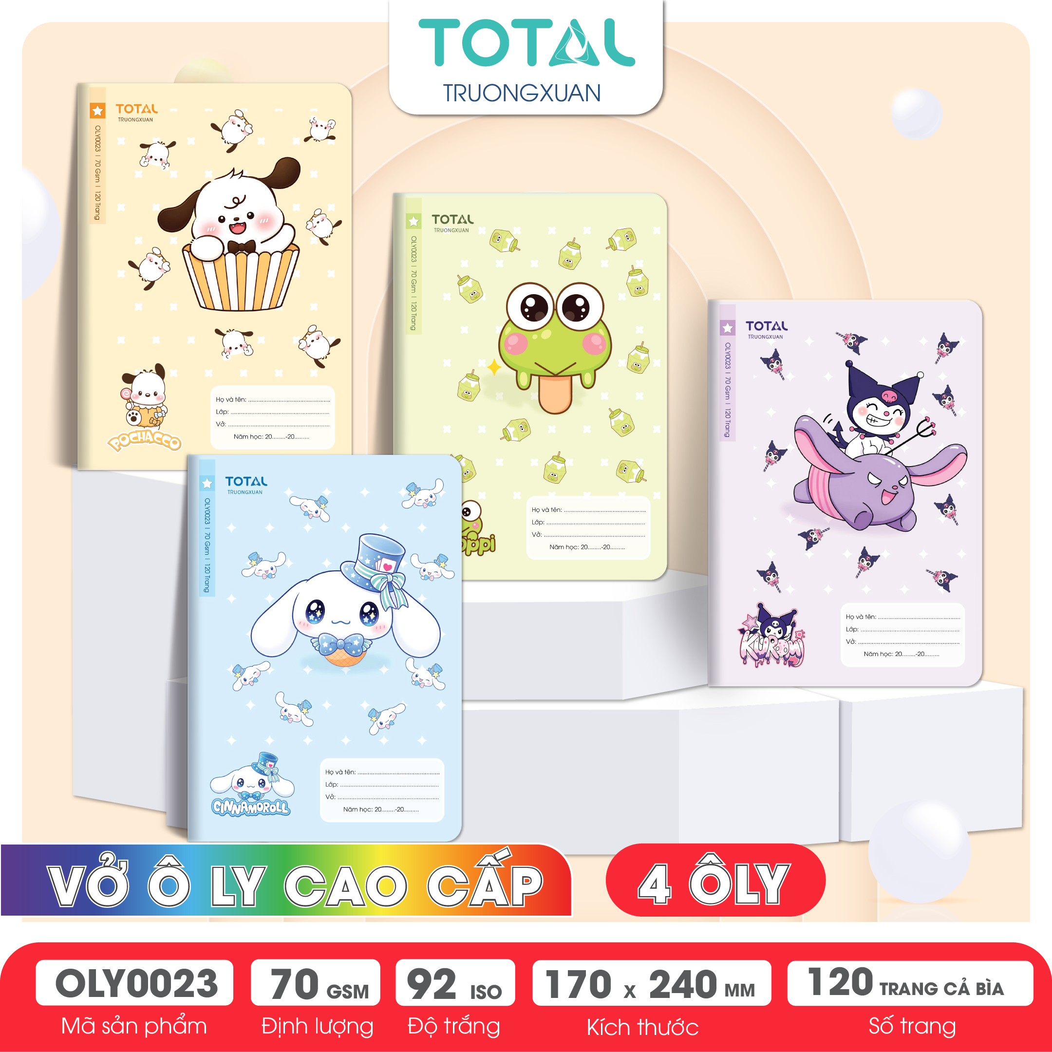 Vở oly Total Sweet Friends 120 trang 4 ôly