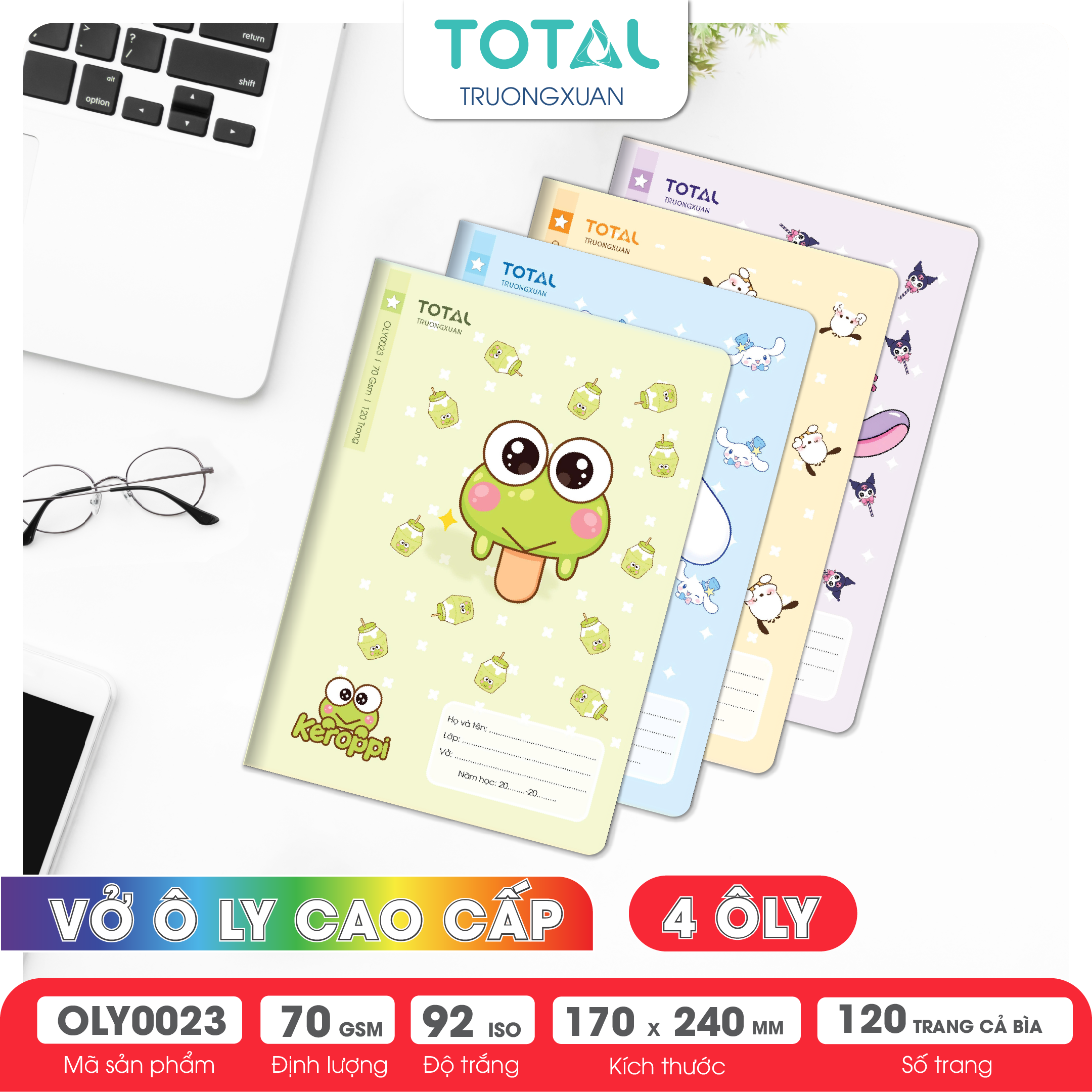 Vở oly Total Sweet Friends 120 trang 4 ôly