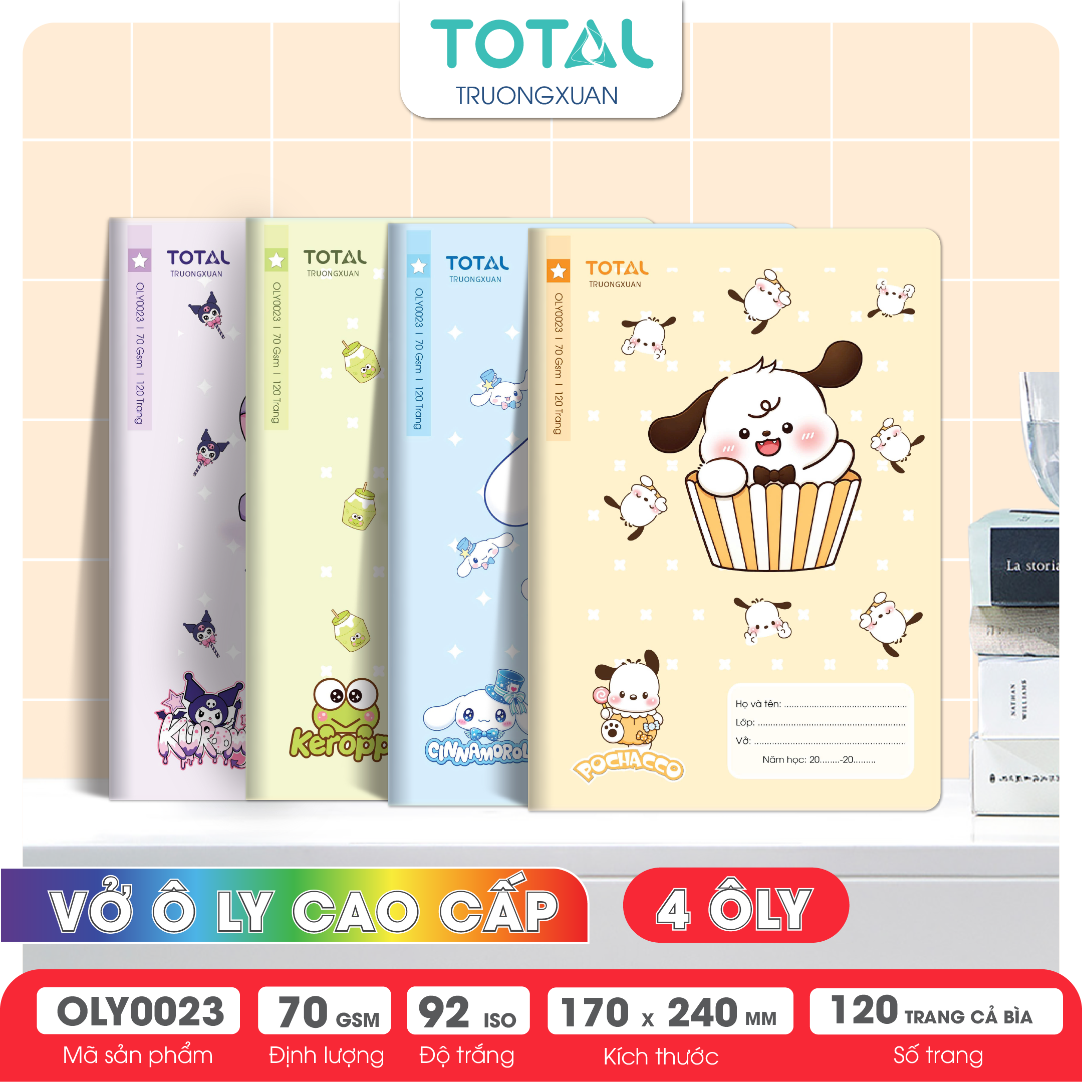 Vở oly Total Sweet Friends 120 trang 4 ôly