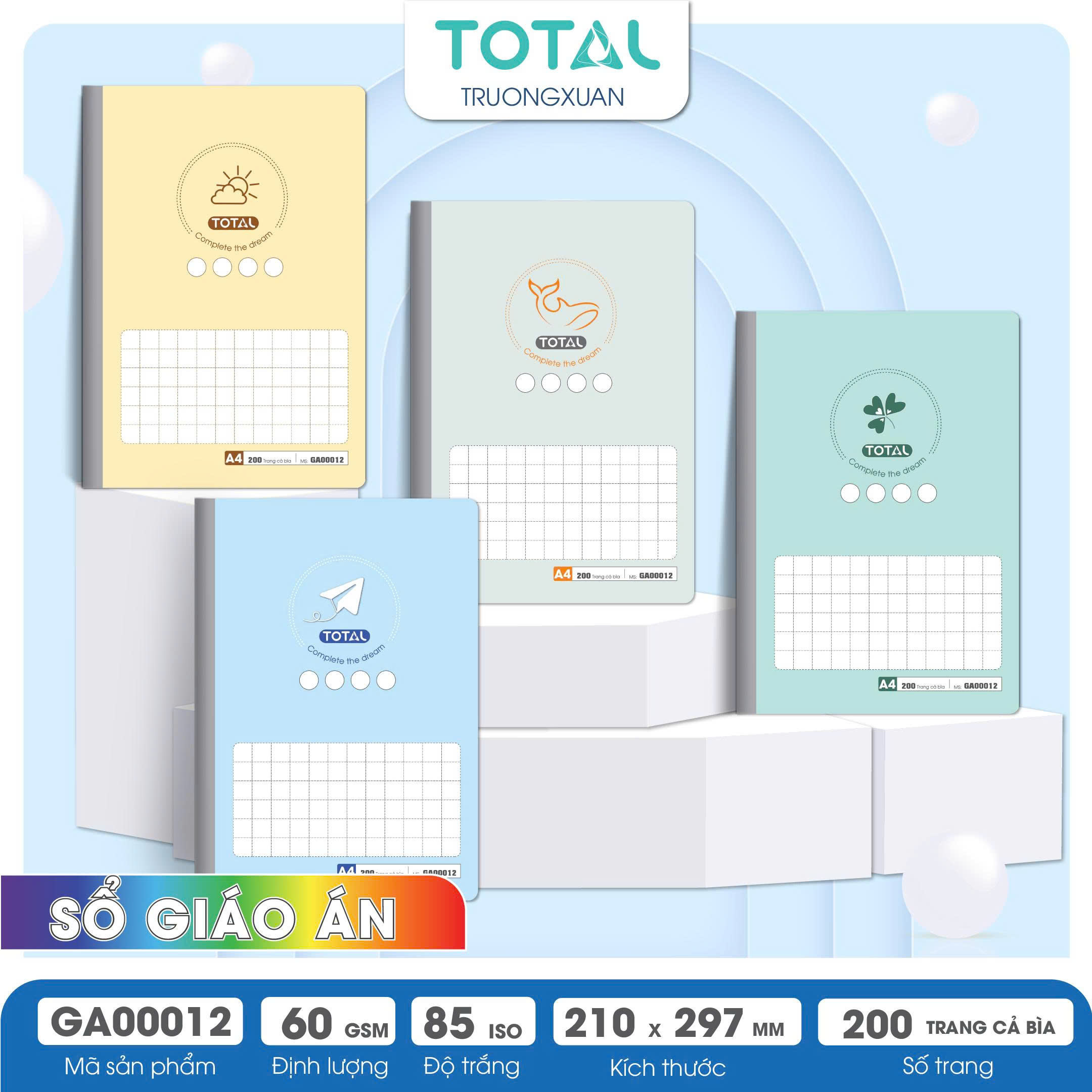 Sổ Lesson Plan kẻ ngang A4 Total 200 trang GA00012