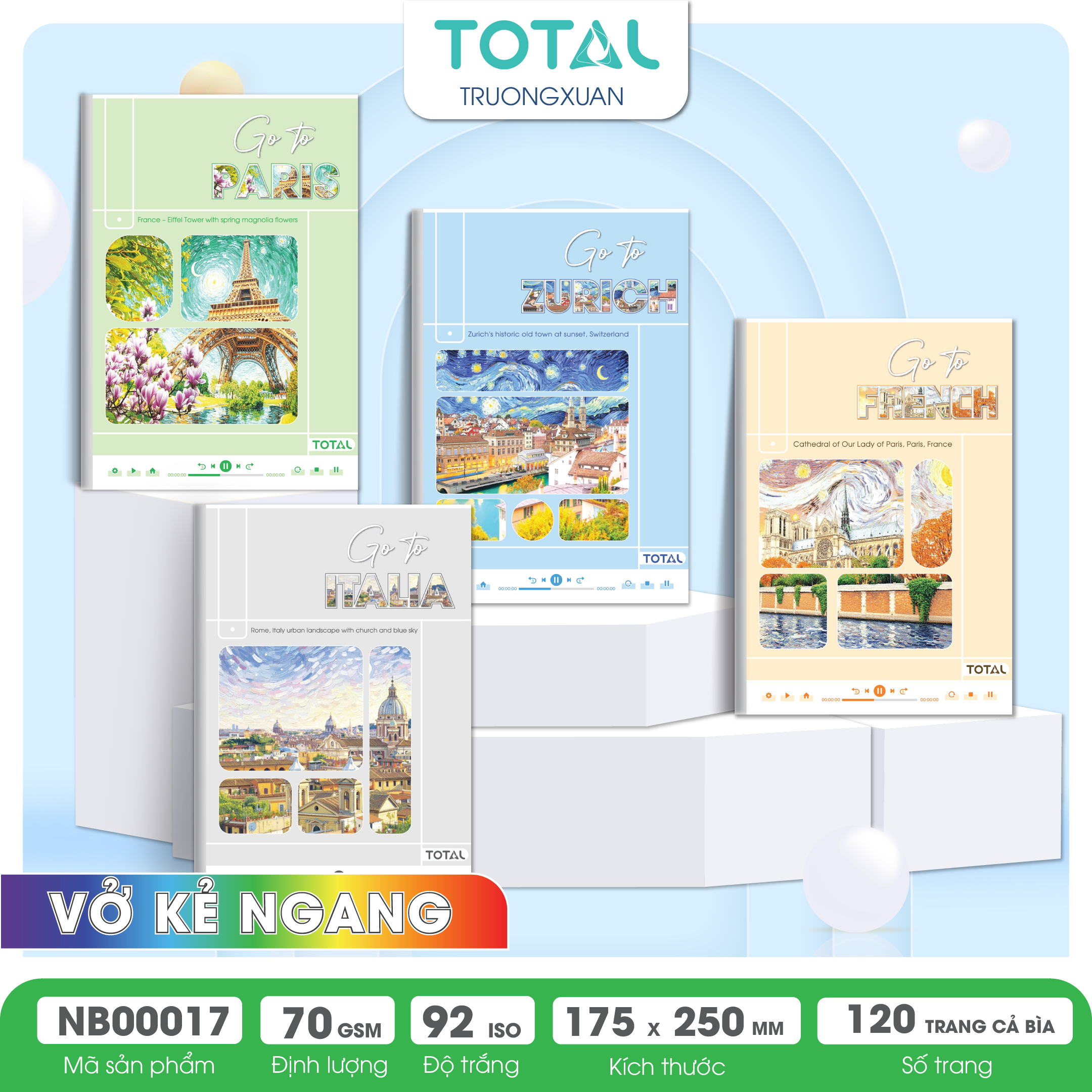 Vở kẻ ngang Total Travel.04 120 trang
