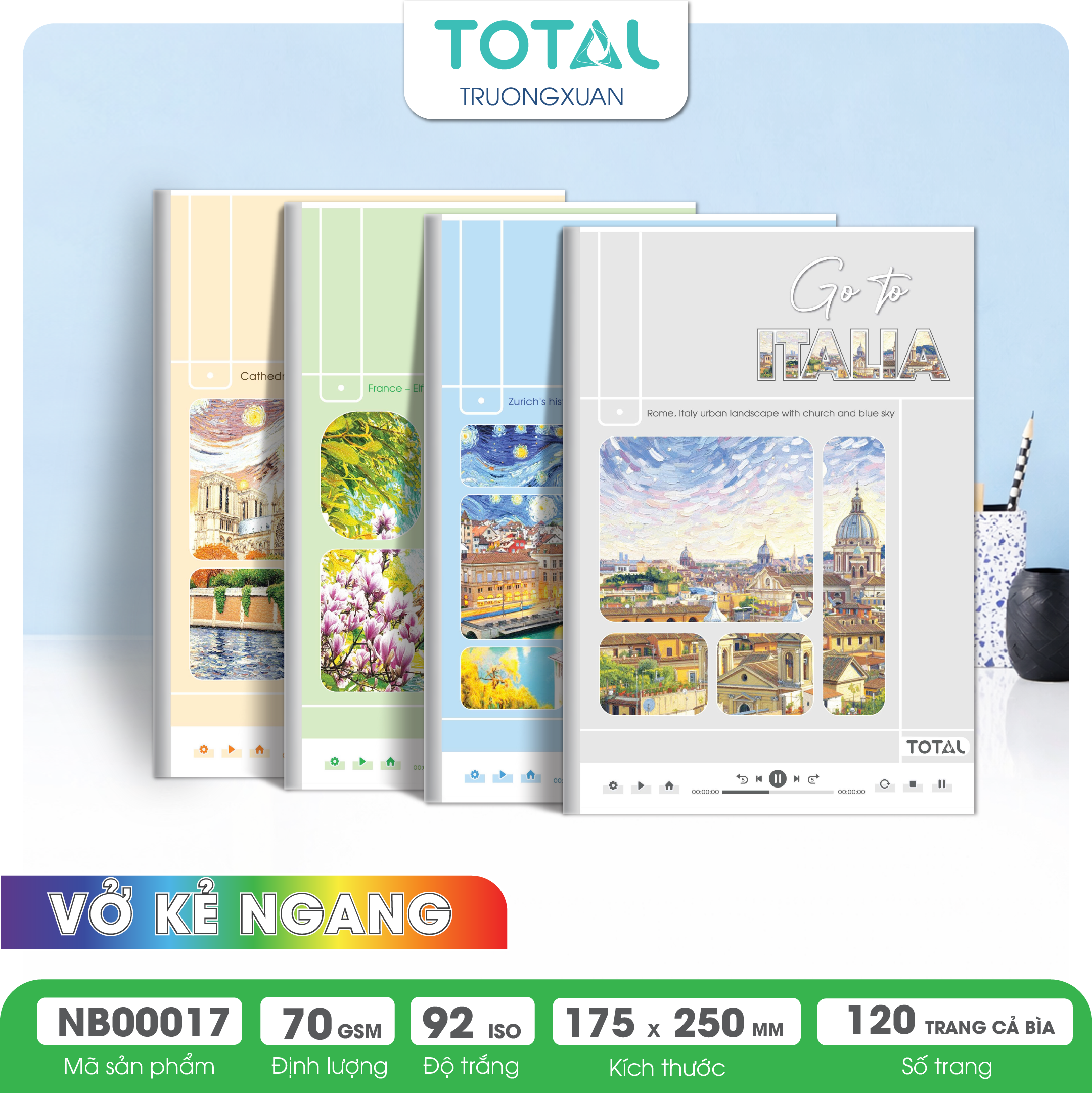Vở kẻ ngang Total Travel.04 120 trang