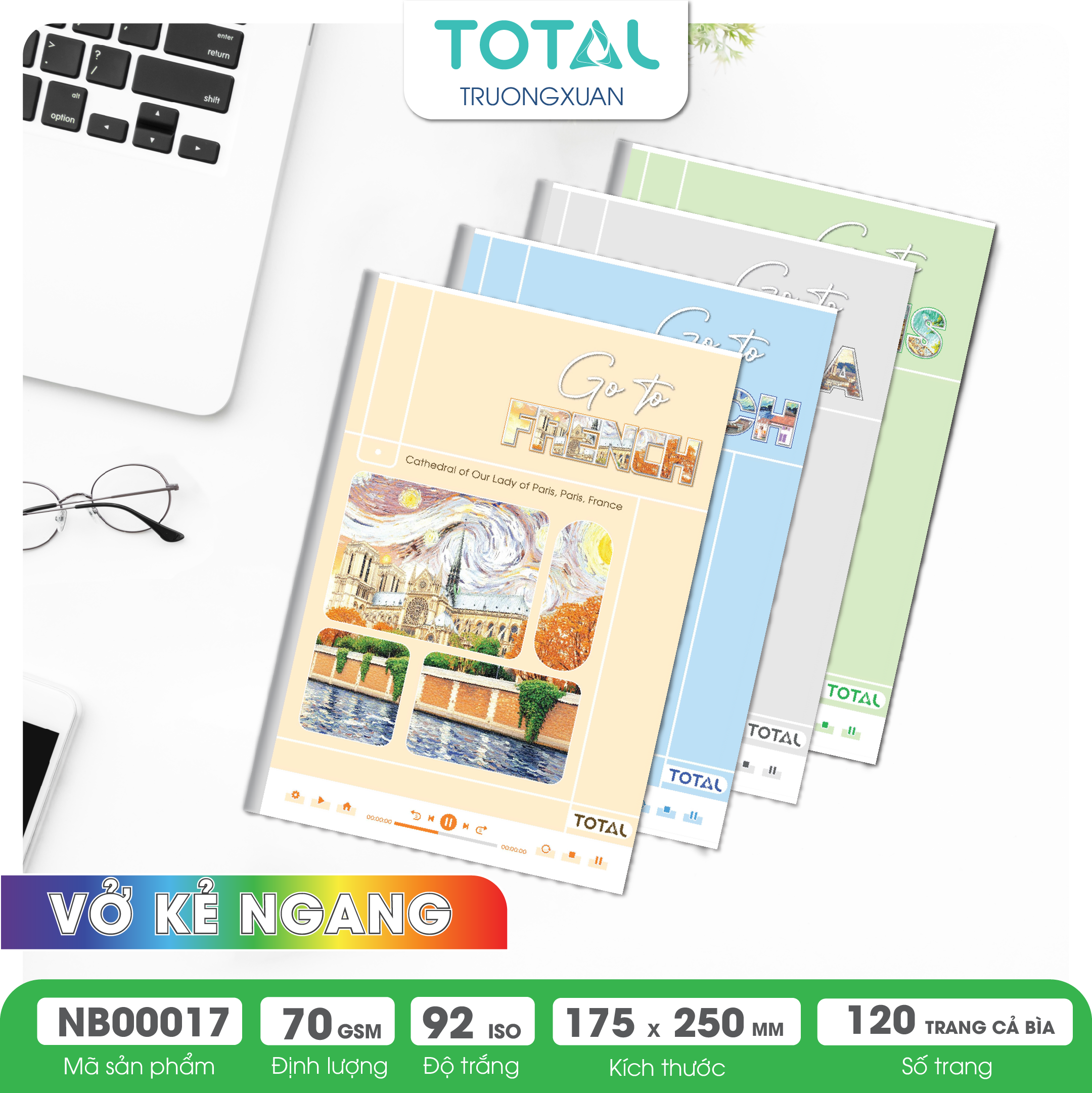 Vở kẻ ngang Total Travel.04 120 trang