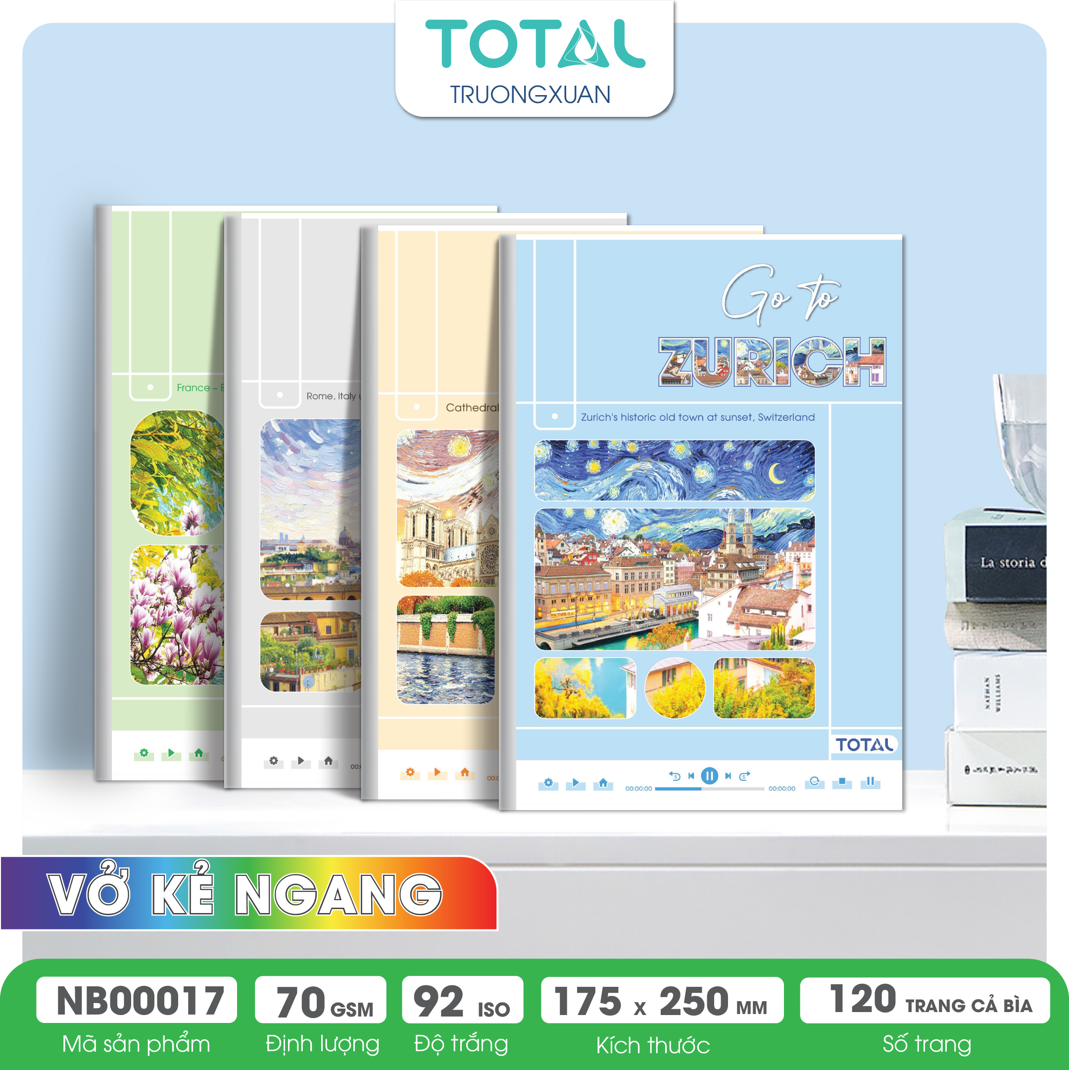 Vở kẻ ngang Total Travel.04 120 trang