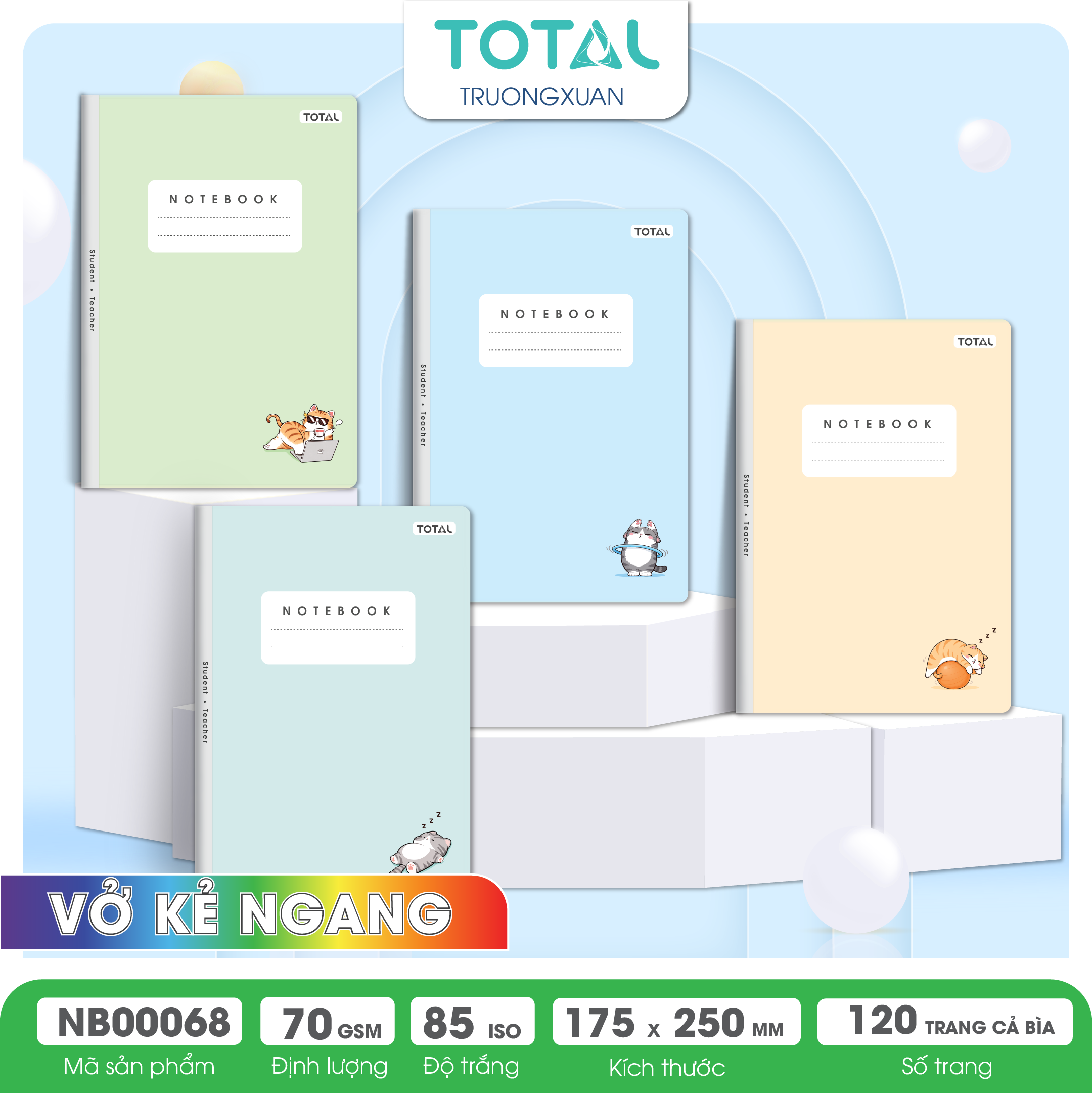 Vở kẻ ngang cao cấp Total Chill Day 120 trang