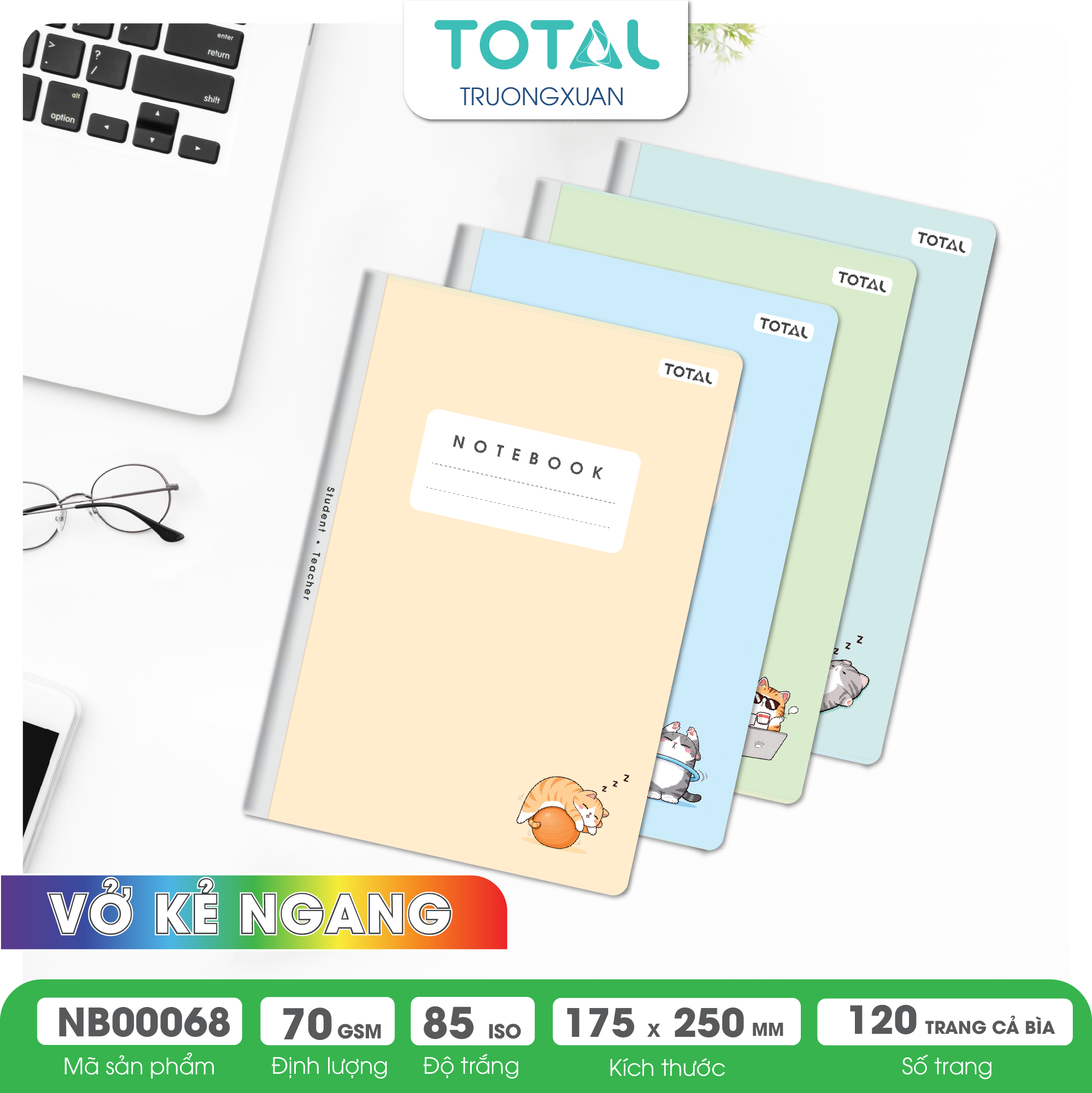 Vở kẻ ngang cao cấp Total Chill Day 120 trang
