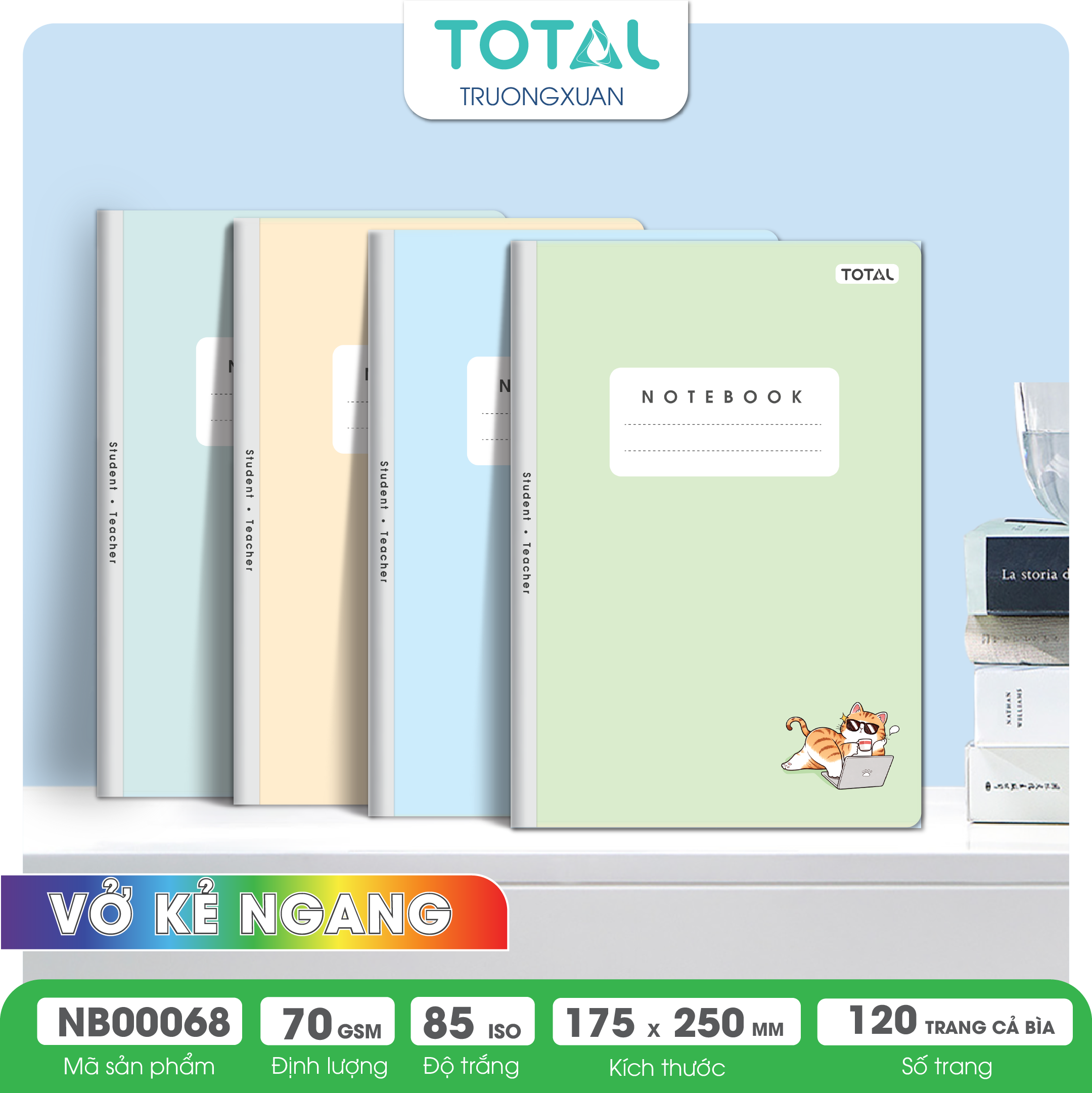 Vở kẻ ngang cao cấp Total Chill Day 120 trang