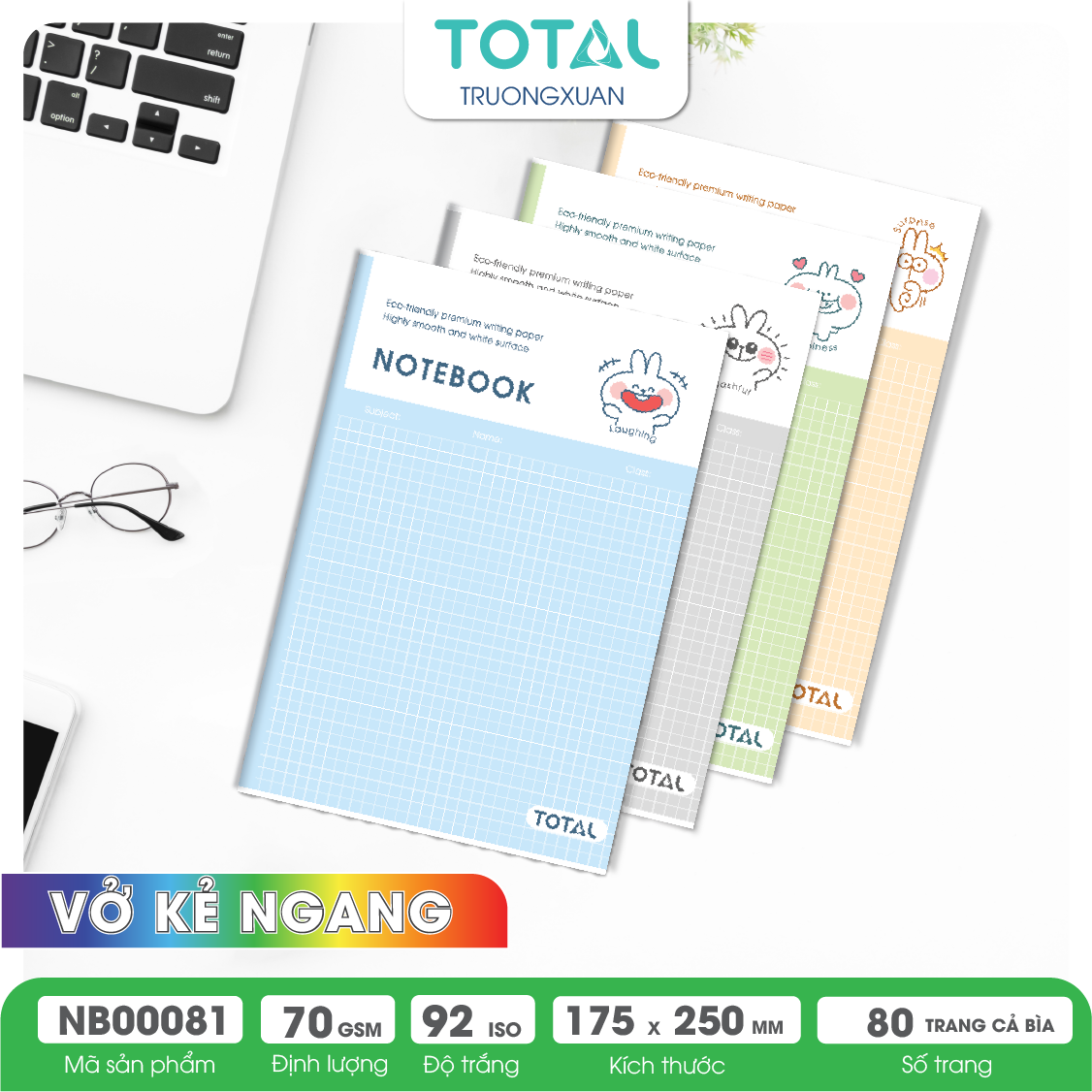 Vở kẻ ngang Total MOODS 80 trang