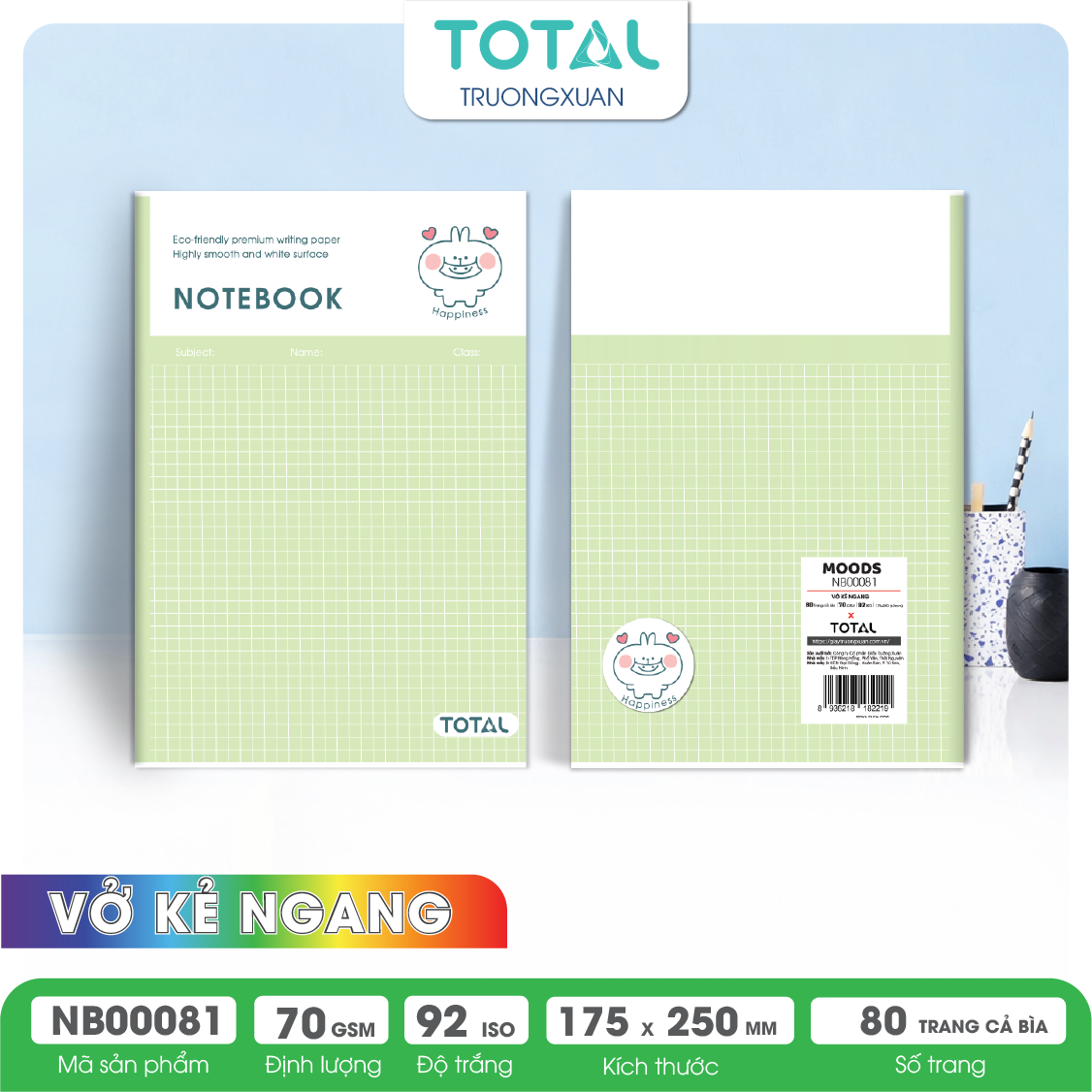 Vở kẻ ngang Total MOODS 80 trang