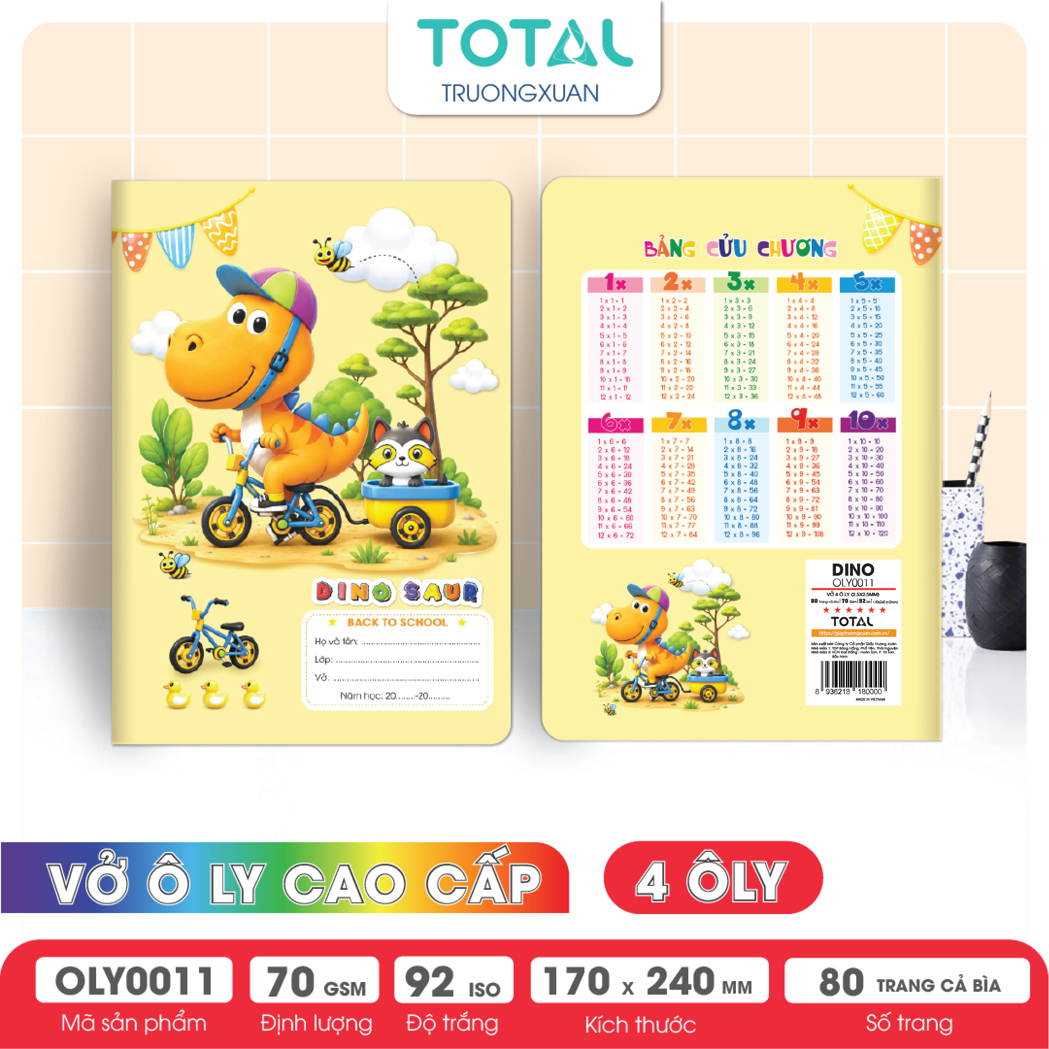 Vở oly Total Dino 80 trang 4 ôly