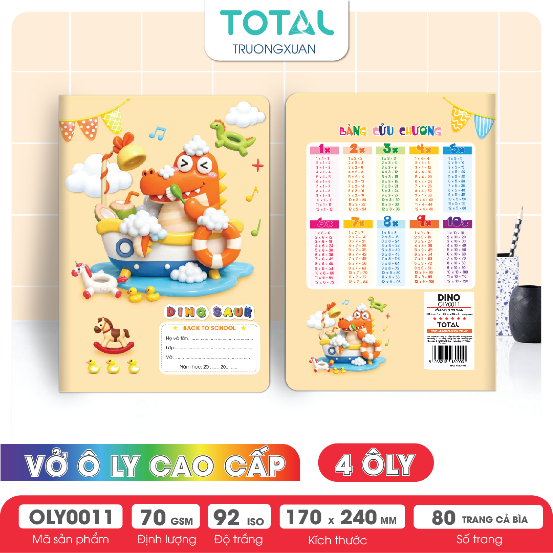Vở oly Total Dino 80 trang 4 ôly