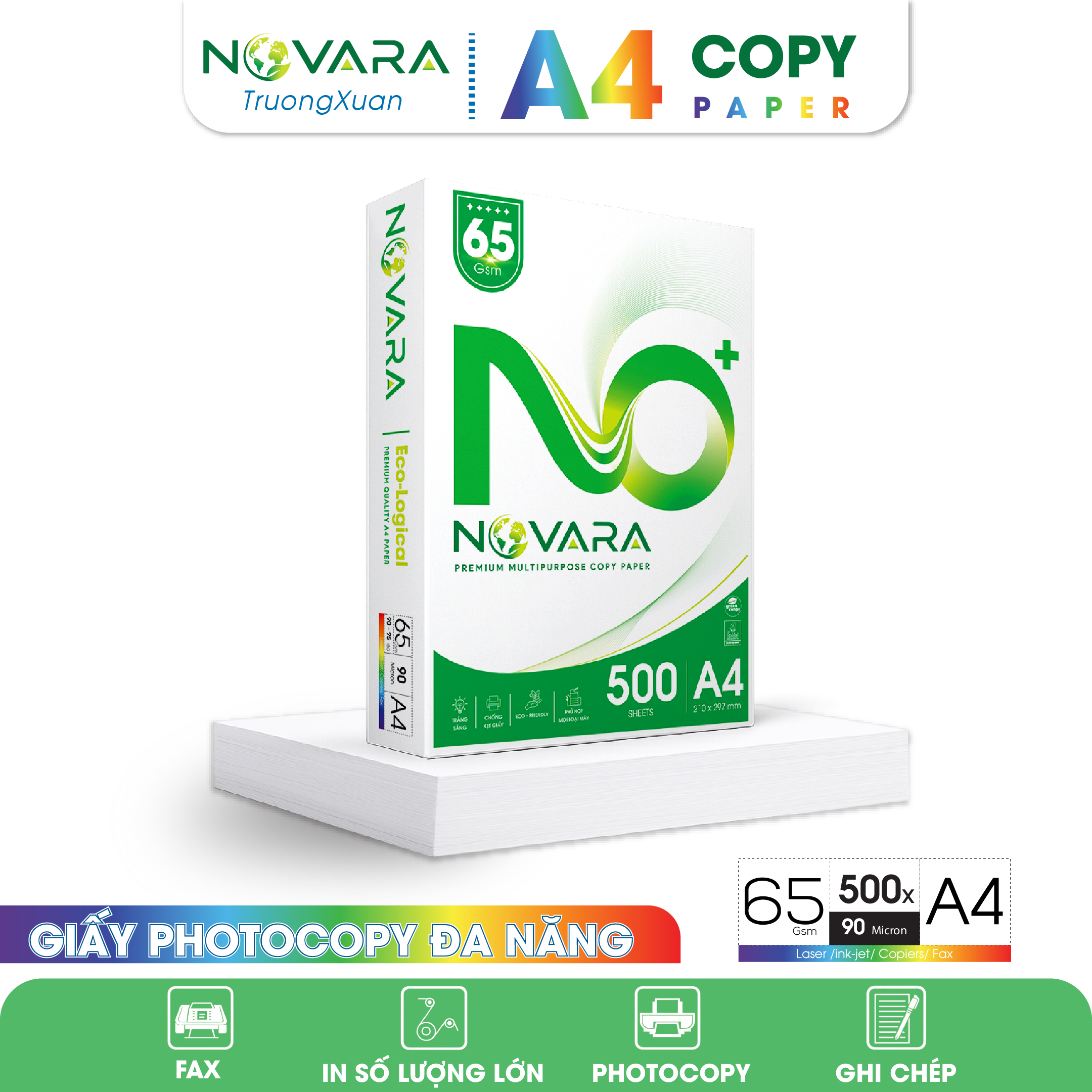 Giấy A4 NOVARA 65 gms màng co