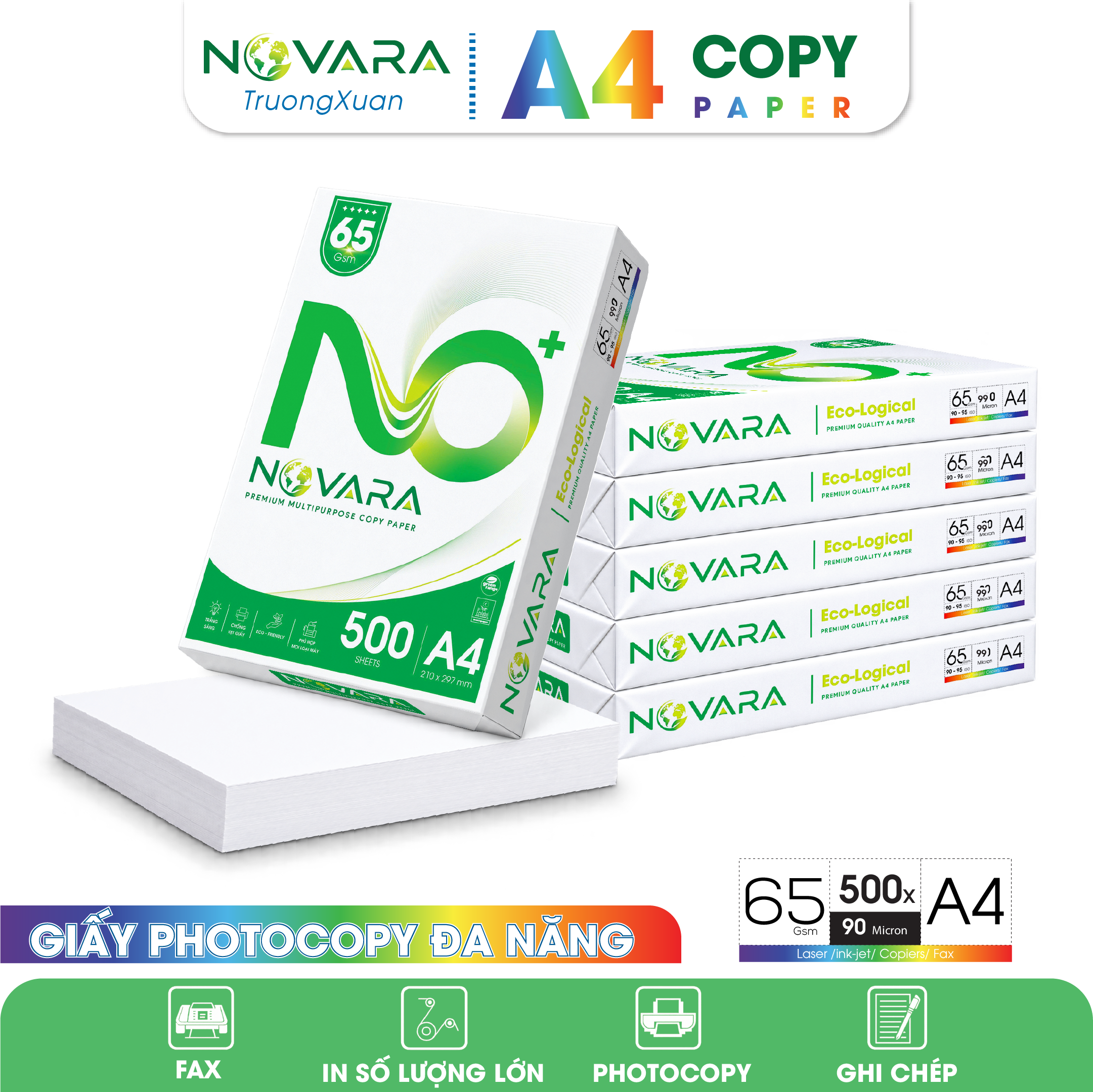 Giấy A4 NOVARA 65 gms màng co