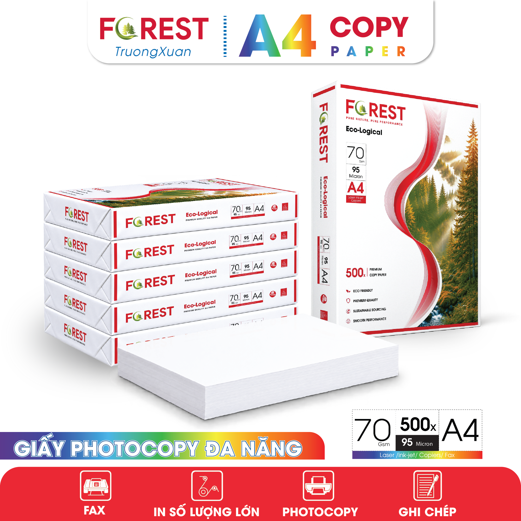 Giấy A4 FOREST 70 gms màng co