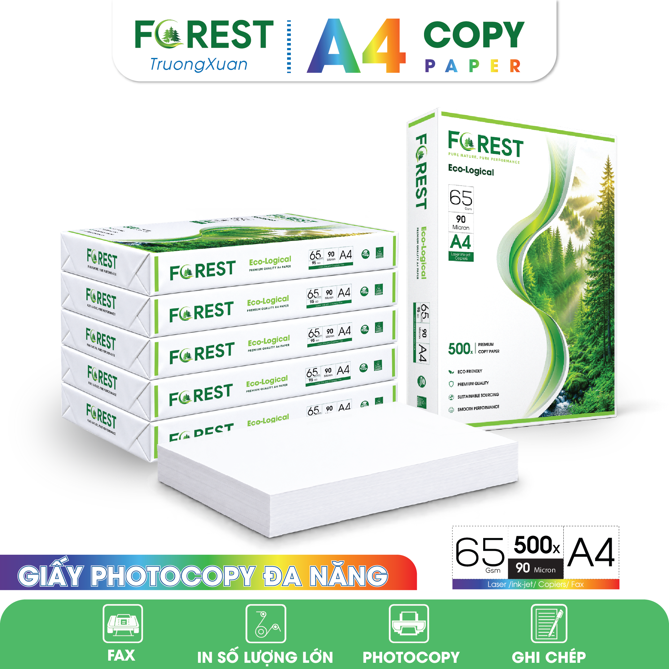 Giấy A4 FOREST 65 gms màng co
