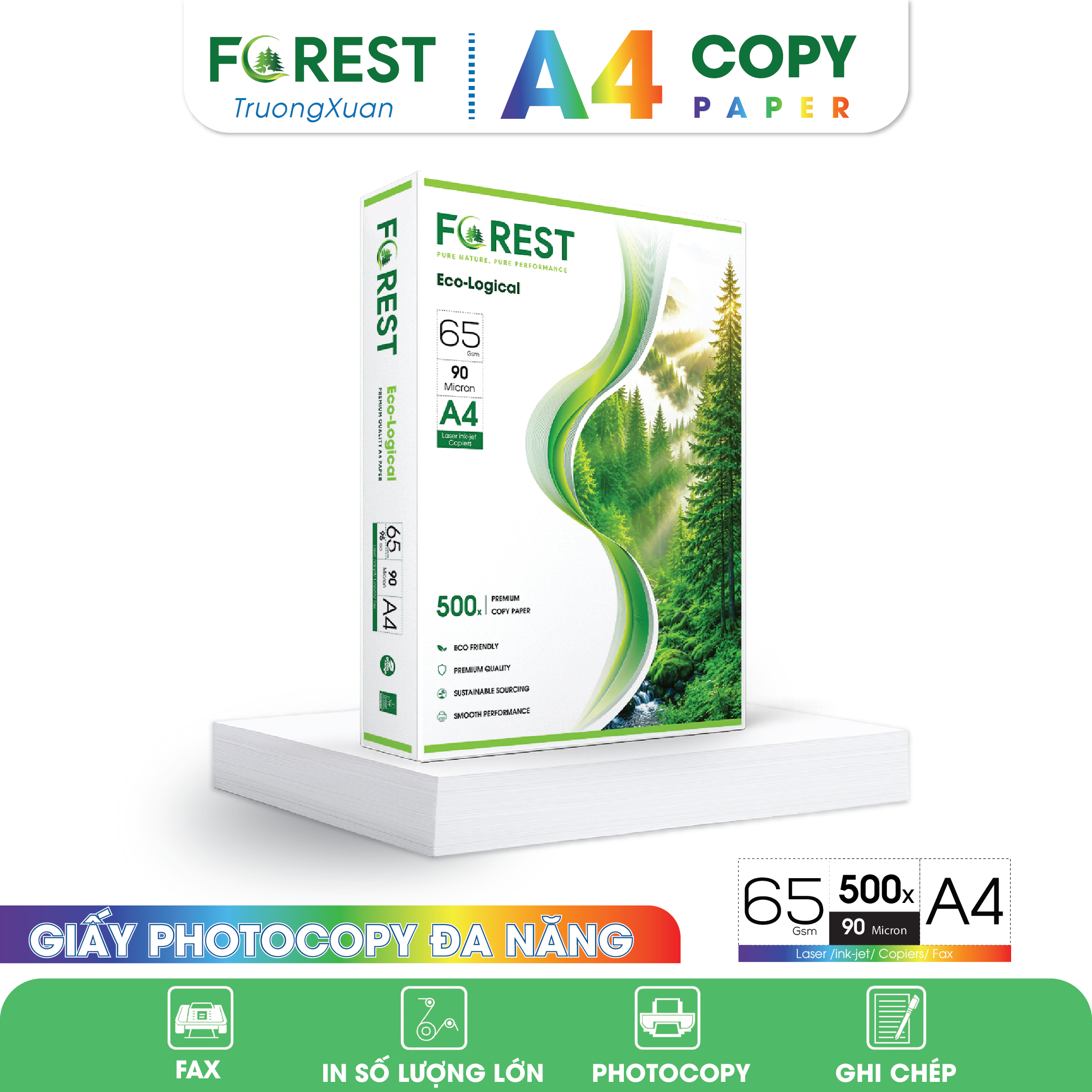 Giấy A4 FOREST 65 gms màng co