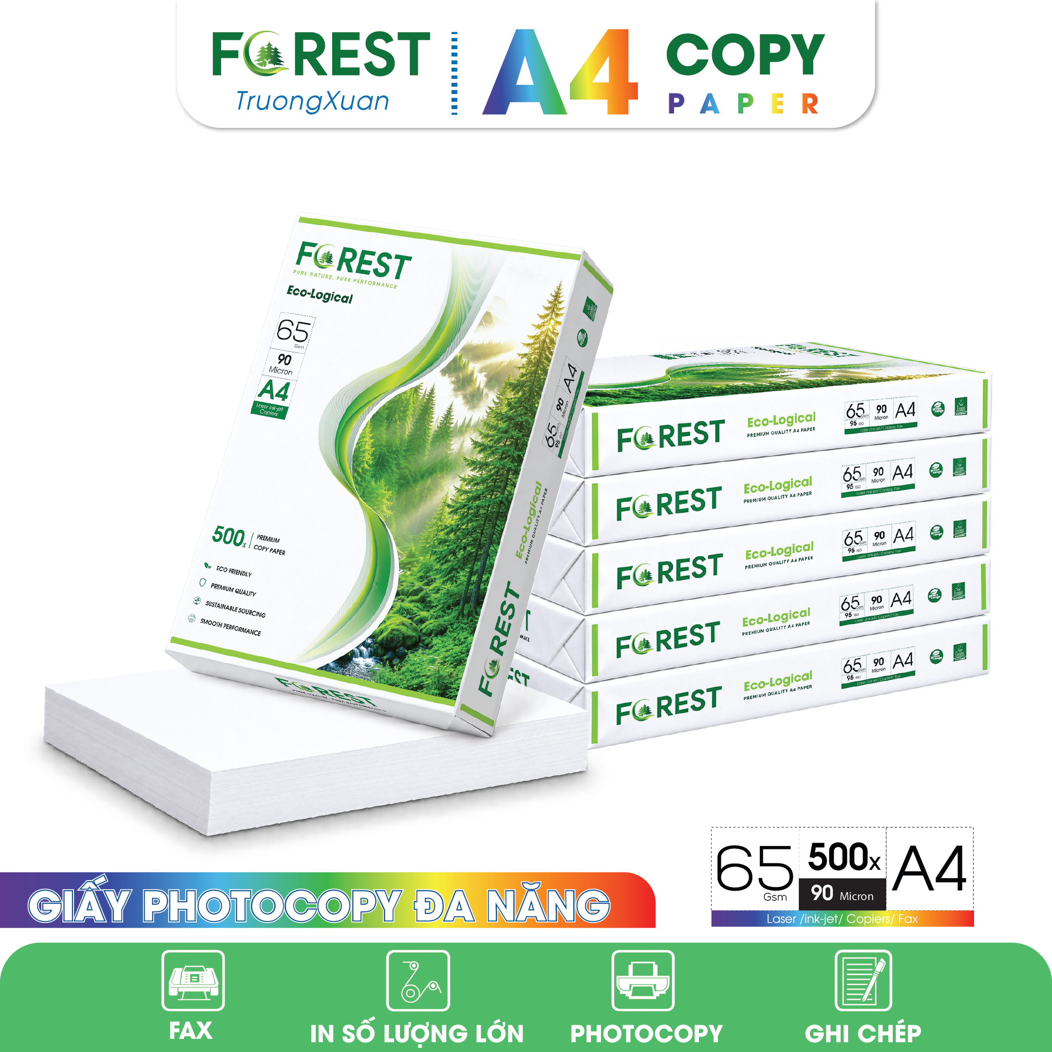 Giấy A4 FOREST 65 gms màng co