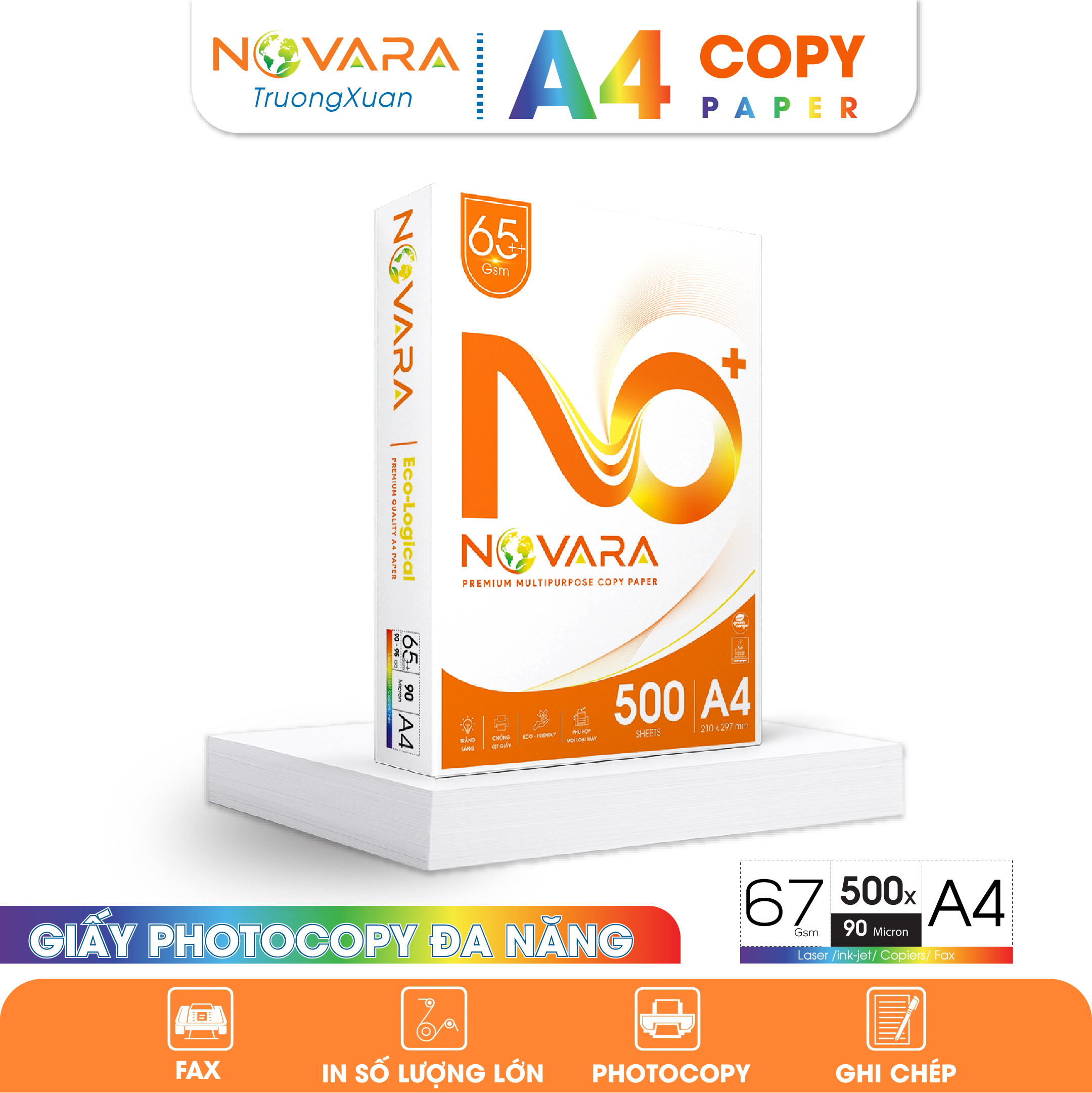 Giấy A4 NOVARA 67 gms màng co
