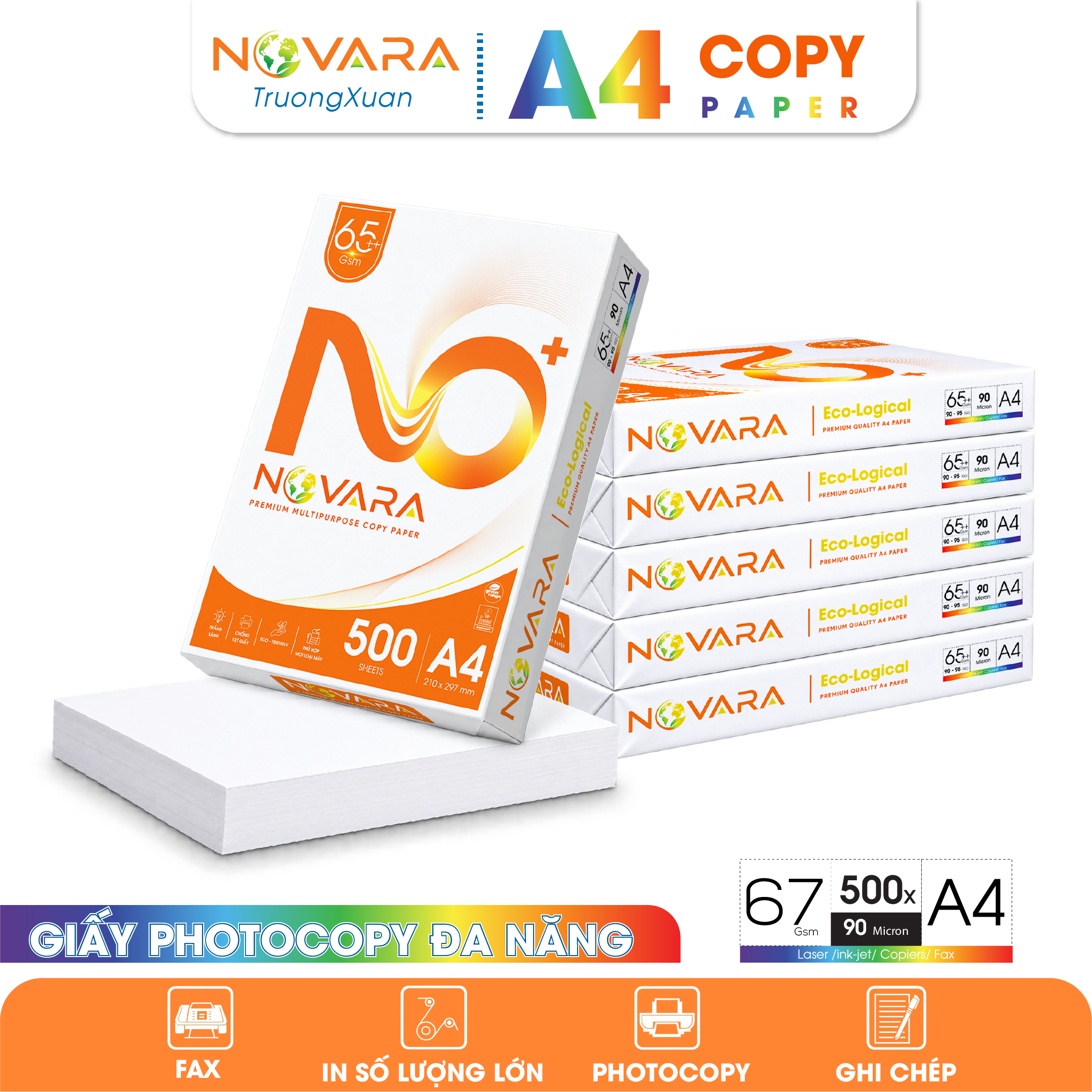Giấy A4 NOVARA 67 gms màng co